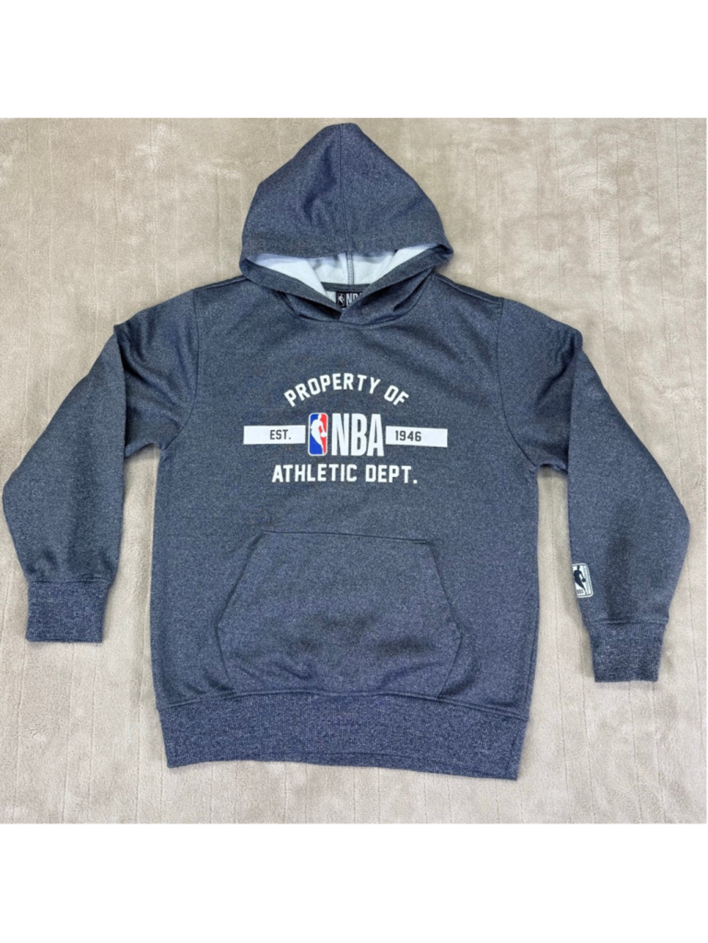 Boys NBA Gray‎ White "Property Of" Hoodie Medium